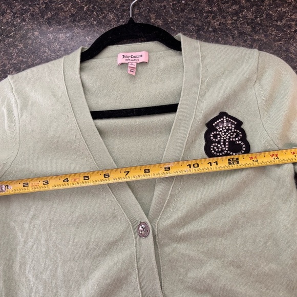 Y2K Rare Juicy Couture Logo Crest 100% Cashmere Knit Cardigan - Picture 6 of 8